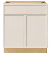 Leyton 30 in. W x 24 in. D x 34.5 in. H Ready to Assemble Plywood Slim Shaker Base Kitchen Cabinet in Antique White