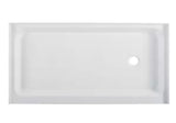 Voltaire 36 in. x 60 in. Acrylic, Single-Threshold, Right-Hand Drain, Shower Base in White