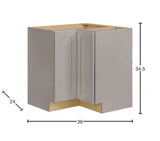 Avondale 36 in. W x 24 in. D x 34.5 in. H Ready to Assemble Plywood Shaker Lazy Susan Corner Cabinet in Dove Gray