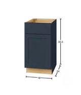 Avondale 18 in. W x 24 in. D x 34.5 ￼ no in. H Ready to Assemble Plywood Shaker Base Kitchen Cabinet in Ink Blue