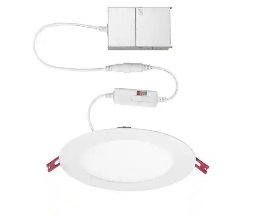 6 in. Builder Series Adjustable CCT Dimmable Integrated LED Canless Recessed Light for Kitchen Bathroom Living Room