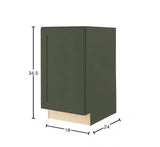 Avondale 18 in. W x 24 in. D x 34.5 in. H Ready to Assemble Plywood Shaker Trash Can Kitchen Cabinet in Fern Green