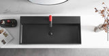 Bathroom Sink, Wall-Mount Install or On Countertop, 40 in. with Single Faucet Hole