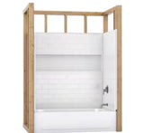 Nextile 30 in. x 60 in. x 60 in. 4-Piece Direct-to-Stud Alcove Tub Surround in White