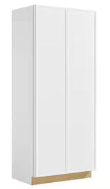 Leyton 36 in. W x 24 in. D x 90 in. H Ready To Assemble Plywood Slim Shaker Wide Pantry Kitchen Cabinet in Alpine White