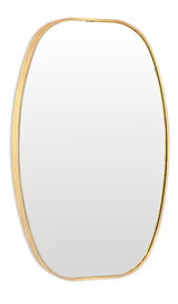 30 in. W x 48 in. H Gold Oval Wall Mounted Aluminum Alloy Bathroom Mirror Decorative Mirror