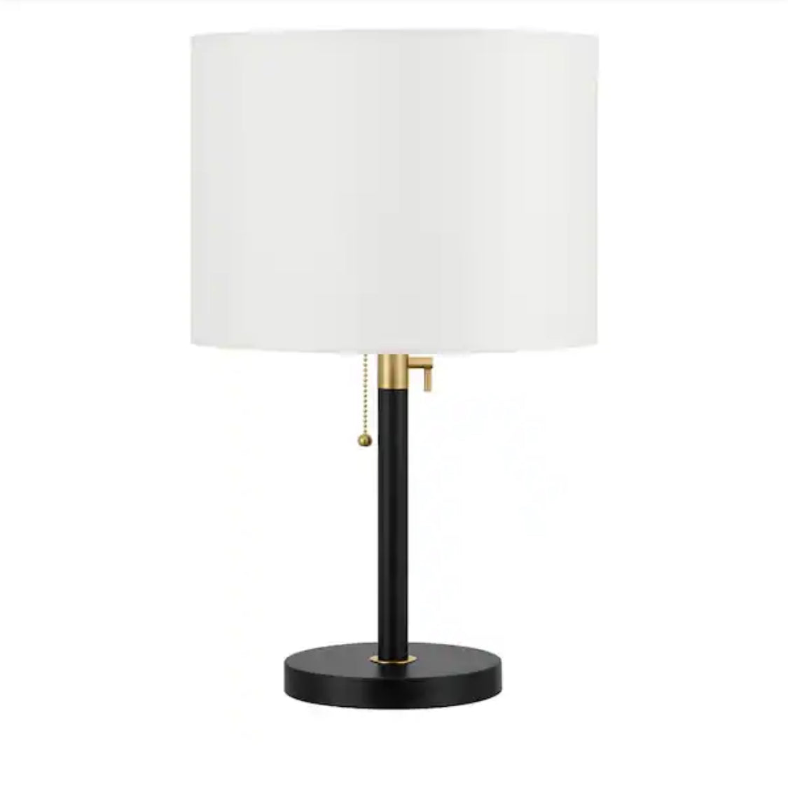 Alderston 26 in. Matte Black and Antique Brass Adjustable Table Lamp