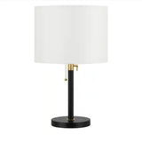 Alderston 26 in. Matte Black and Antique Brass Adjustable Table Lamp