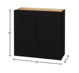 Avondale 36 in. W x 12 in. D x 30 in. H Ready to Assemble Plywood Shaker Wall Kitchen Cabinet in Raven Black
