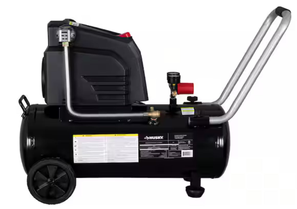 8 Gal. 150 PSI Portable Electric Oil-Free Horizontal Hotdog Air Compressor with Rubber Wheels and 1-Quick Coupler