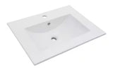 24 in. W x 18 in. D White Ceramic Top with White Single Sink