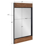 Kincaid 36 in. x 20 in. Classic Rectangle Framed Rustic Brown Wall Accent Mirror
