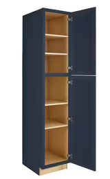 Avondale 18 in. W x 24 in. D x 90 in. H Ready to Assemble Plywood Shaker Pantry Kitchen Cabinet in Ink Blue
