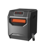 Electric 6 Element Infrared Space Heater Black Plastic