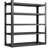 5-Tier Adjustable Metal Shelves in Black, 2000 lbs. Heavy Duty Storage Shelves, Garage Shelf Industrial Shelving Units