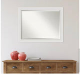 Flair Soft White Narrow 32 in. H x 26 in. W Framed Wall Mirror