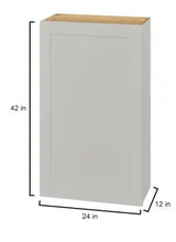 Avondale 24 in. W x 12 in. D x 42 in. H Ready to Assemble Plywood Shaker Wall Kitchen Cabinet in Dove Gray