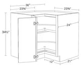 36 in. W x 34.5 in. H Ready to Assemble Plywood Shaker Lazy Susan Corner Cabinet in Dove Gray