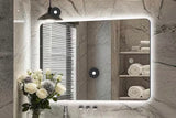 30 in. W x 40 in. H Rectangular Frameless Adjustable Backlit LED Wall Mirror Bathroom Vanity Mirror