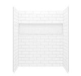 NexTile 30 in. D x 60 in. W x 74 in. H Composite Direct-to-Stud Four-Piece Alcove Subway Tile Shower Wall Kit in White