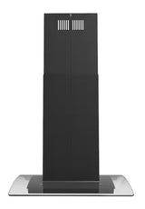 30 in. 350 CFM Convertible Island Mount Range Hood in Black Painted Stainless Steel with Glass and 2-Set Carbon Filter