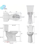 21in 2-piece Raised & Elongated Toilet 1.28 GPF Single Flush Tall Toilet for Seniors, with Soft Closing Cover in Biscuit