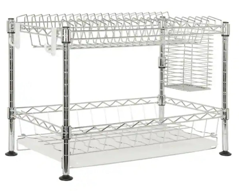 Brooklyn 24 in. Adjustable Dish Rack, Chrome