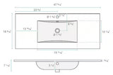 47.56 in. W x 18.31 in. D Ceramic Vanity Top in Glossy White
