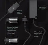 12-Light 24 ft. Outdoor Plug-In RGB Integrated LED Smart Wi-Fi String Light, Works with Alexa/Hey Google/HomeKit/Siri
