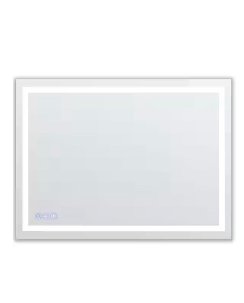 24 in. W x 32 in. H LED Light Anti-Fog Rectangular Modern Frameless White Wall Mirror