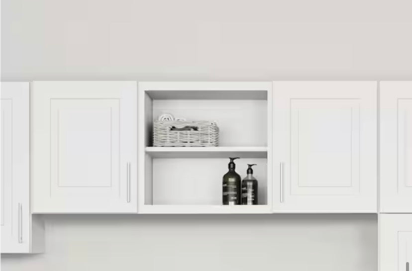 Greenwich Verona White 23 in. H x 60 in. W x 12 in. D Plywood Laundry Room Wall Cabinet with 3 Shelves