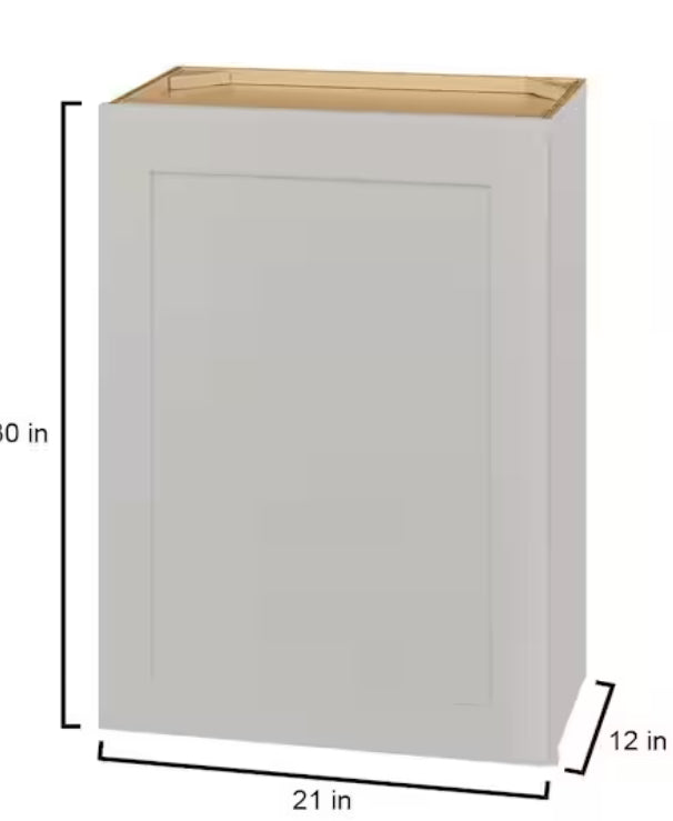 Avondale 21 in. W x 12 in. D x 30 in. H Ready to Assemble Plywood Shaker Wall Kitchen Cabinet in Dove Gray