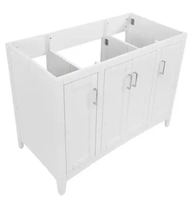 Tilton 42 in W x 21.5 in D x 34.2 in H Folding Bath Vanity Cabinet without Top in White Finish