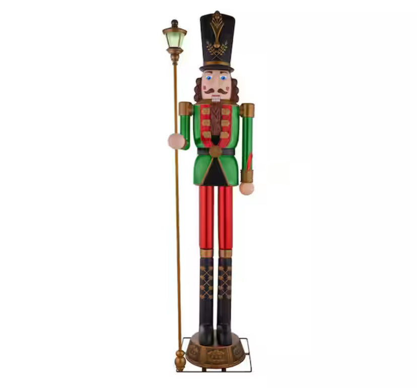 8 ft. Giant-Sized Lantern Nutcracker with LifeEyes LCD Eyes Holiday Yard Decoration