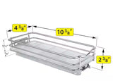 4-1/4 in. Wide Silver Chrome Slide Out Spice Rack Pull Out Cabinet Organizer