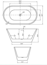 54 in. x 30 in. Acrylic Freestanding Soaking Bathtub in Glossy White with Polished Brass Drain