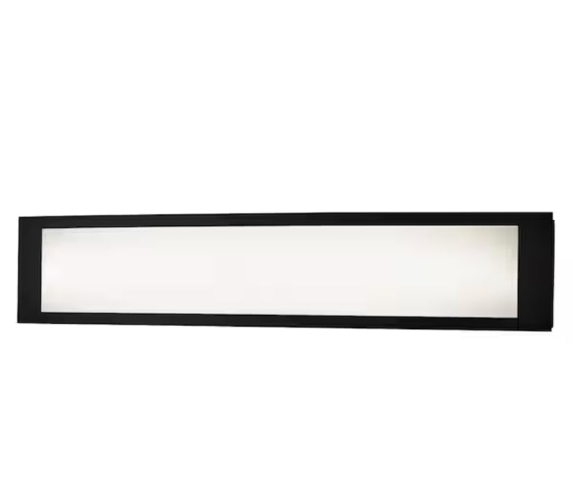 Woodbury 24.6 in. 1-Light Matte Black Integrated LED Bathroom Vanity Light Bar with Frosted Acrylic Shade