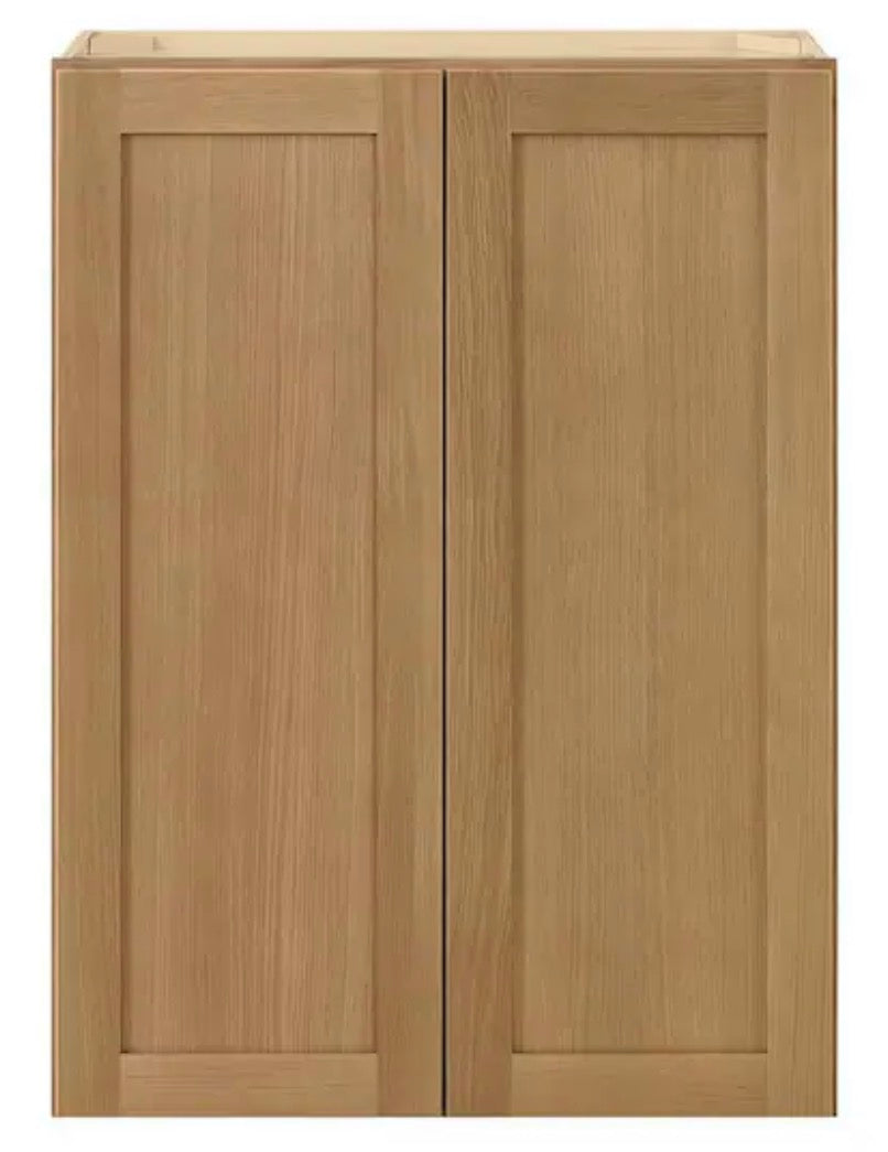 Avondale 30 in. W x 12 in. D x 42 in. H Ready to Assemble Plywood Shaker Wall Kitchen Cabinet in White Oak