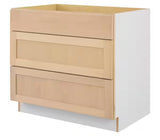 36 in. W x 24 in. D x 34.5 in. H Ready to Assemble Drawer Base Kitchen Cabinet in Unfinished with CLICKREADY Technology