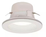 4 in. White Flush Round Wet Rated LED Integrated Recessed Lighting Kit