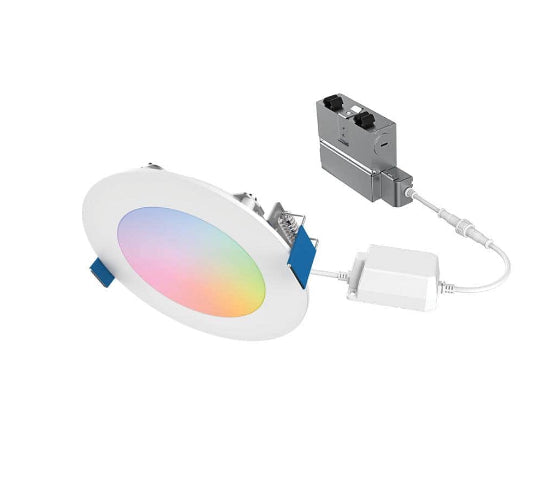 HLB 4 in. Color and Tunable White Slim Canless Smart Wi-Fi LED Recessed Downlight with WiZ Pro