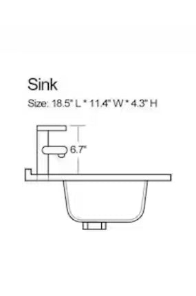 36 in. W x 18.1 in. D x 18.1 in. H Single Sink Bath Vanity Top in White with Drain and Faucet