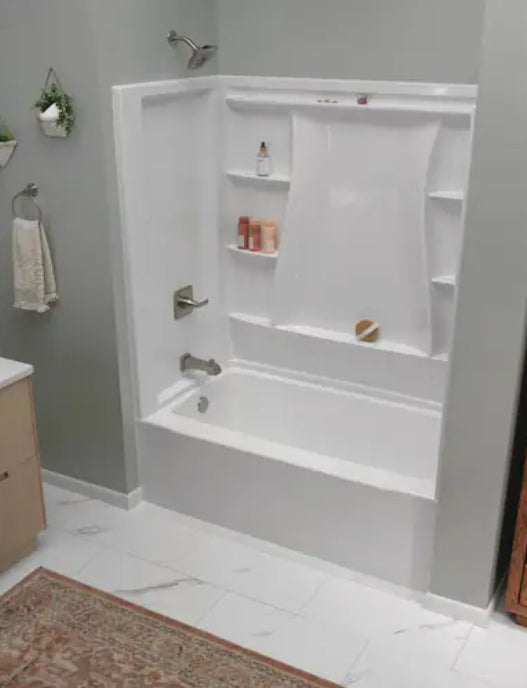 Classic 500 60 in. Left Drain Rectangular Alcove Bathtub in High Gloss White