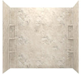 Ovation 32 in. x 60 in. x 59 in. 5-Piece Glue-Up Alcove Bath Wall Set in Celestial Marble