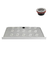 60 in. x 36 in. Alcove Acrylic Shower Pan Base in Matte White with Center Drain, Drain Included