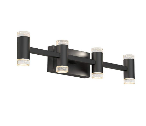 Mist 27 in. 4 Light Black Modern Integrated LED 5 CCT Vanity Light Bar for Bathroom