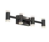 Mist 27 in. 4 Light Black Modern Integrated LED 5 CCT Vanity Light Bar for Bathroom