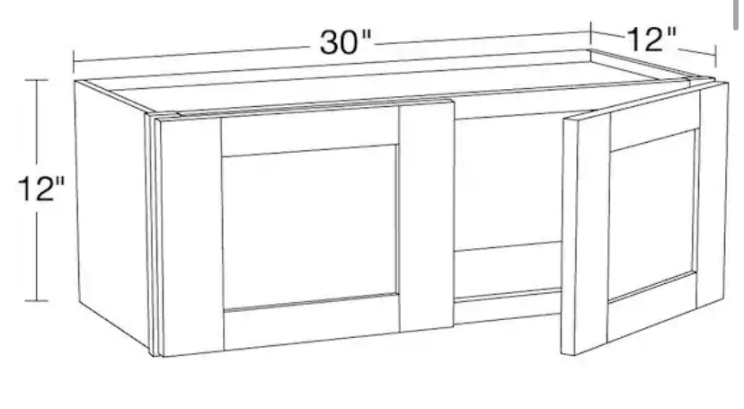 Richmond Verona White Plywood Shaker Ready to Assemble Wall Kitchen Cabinet with Soft Close 30 in.x 12 in. x 12 in.