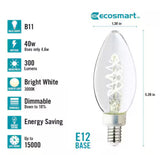 40-Watt Equivalent B11 Dimmable E12 Candelabra Fine Bendy Filament LED Vintage Edison Light Bulb Bright White (3-Pack)