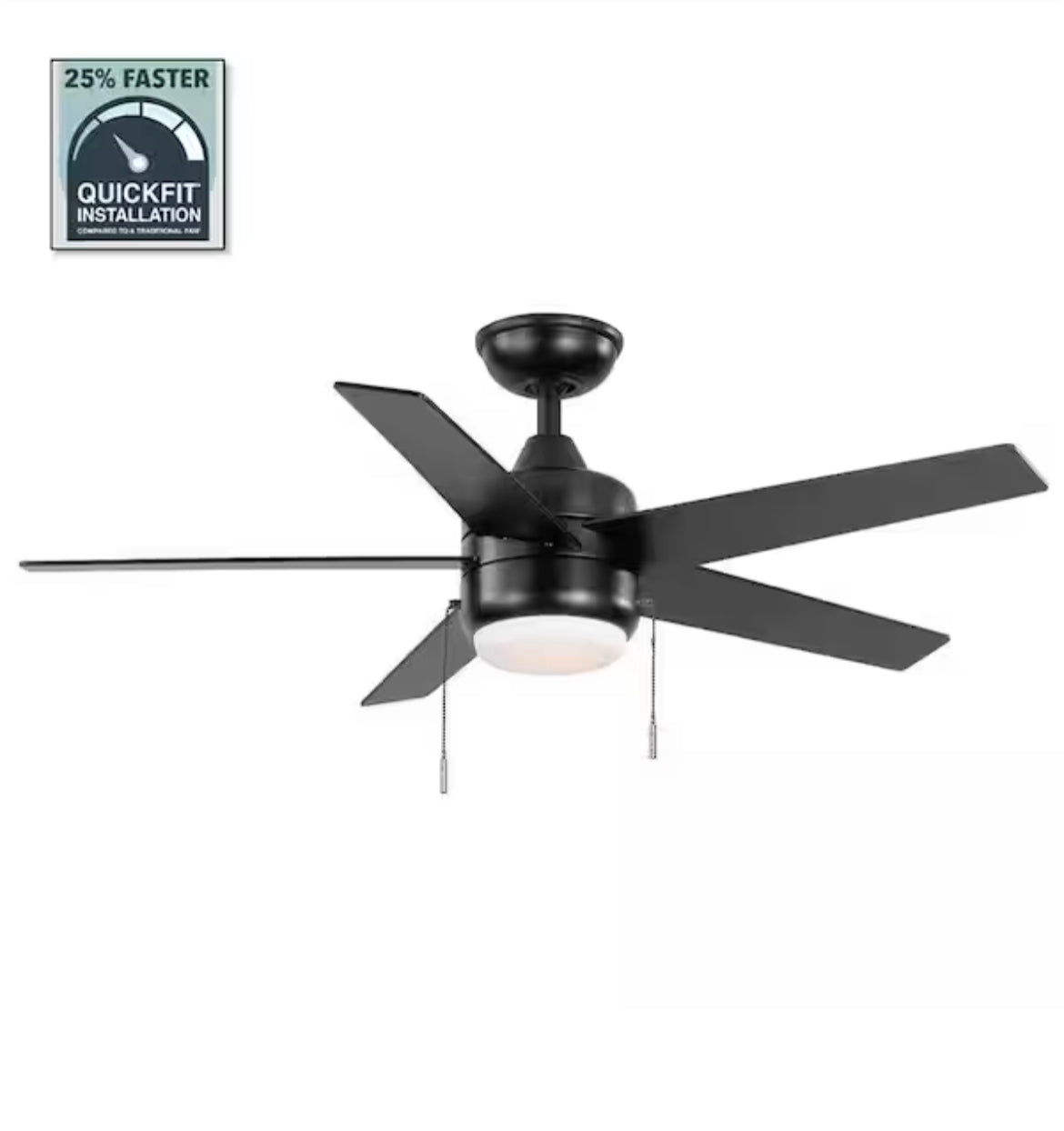 Mena 44 in. LED Indoor/Outdoor Matte Black Ceiling Fan with Light Kit and Reversible Blades Included